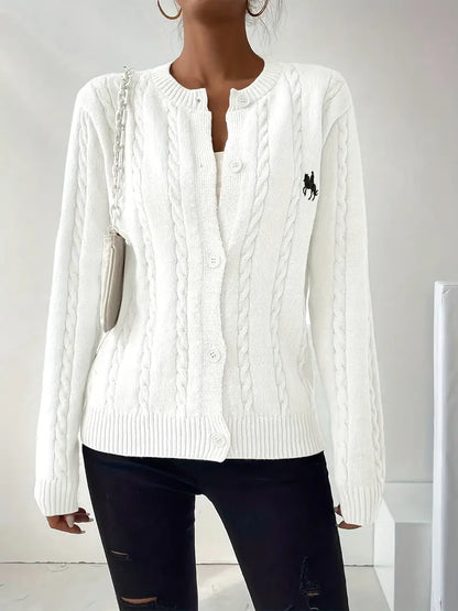 REA™ COMFORTABLE CABLE KNITTED CARDIGAN