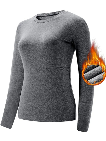 ZARIE™ WOMENS COZY CREW NECK THERMAL TOP