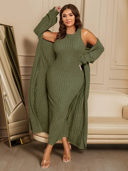 SOLEIL™ PLUS SIZE RIBBED TWO-PIECE SET