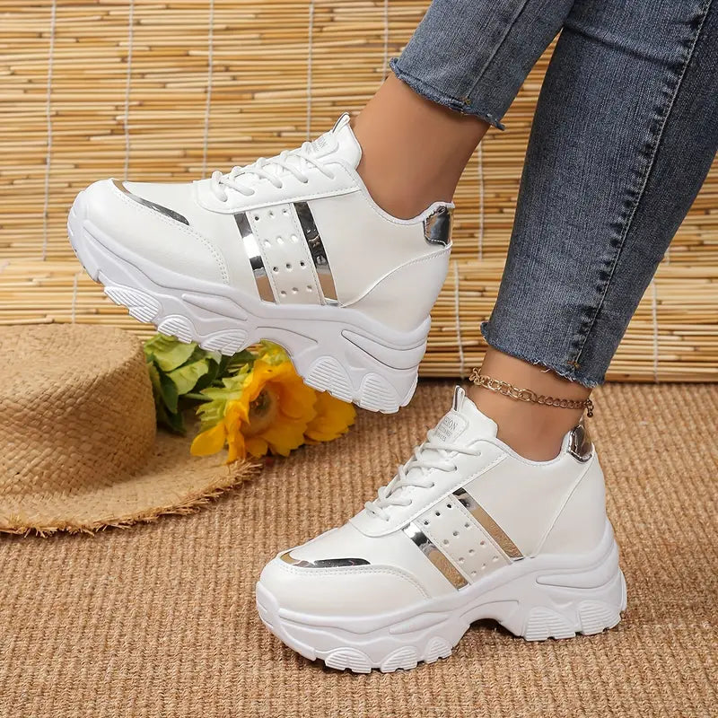 MAJA™ SOLID COLOR TRENDY SNEAKERS