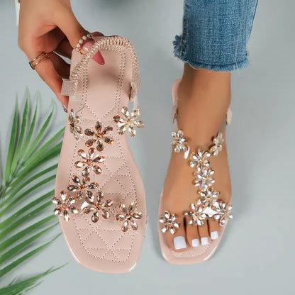 SOMERSET™ WOMEN'S SPARKLING RHINESTONE BUTTERFLY FLAT SANDALS