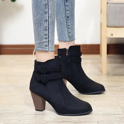 KETTY™ WOMEN'S BLOCK HEELED COMFORTABLE ANKLE BOOTS