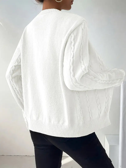 REA™ COMFORTABLE CABLE KNITTED CARDIGAN