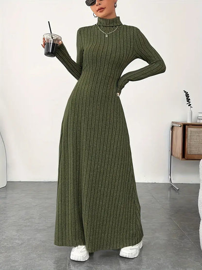 GIANNA™ SOFT KNIT TURTLE NECK MAXI DRESS