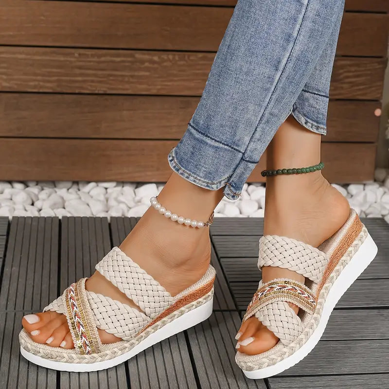 KAYELA™ STYLISH WOMEN'S BRAIDED PLATFORM SANDALS