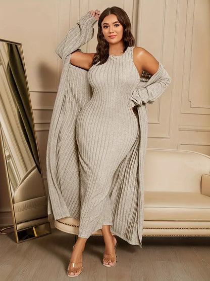 SOLEIL™ PLUS SIZE RIBBED TWO-PIECE SET