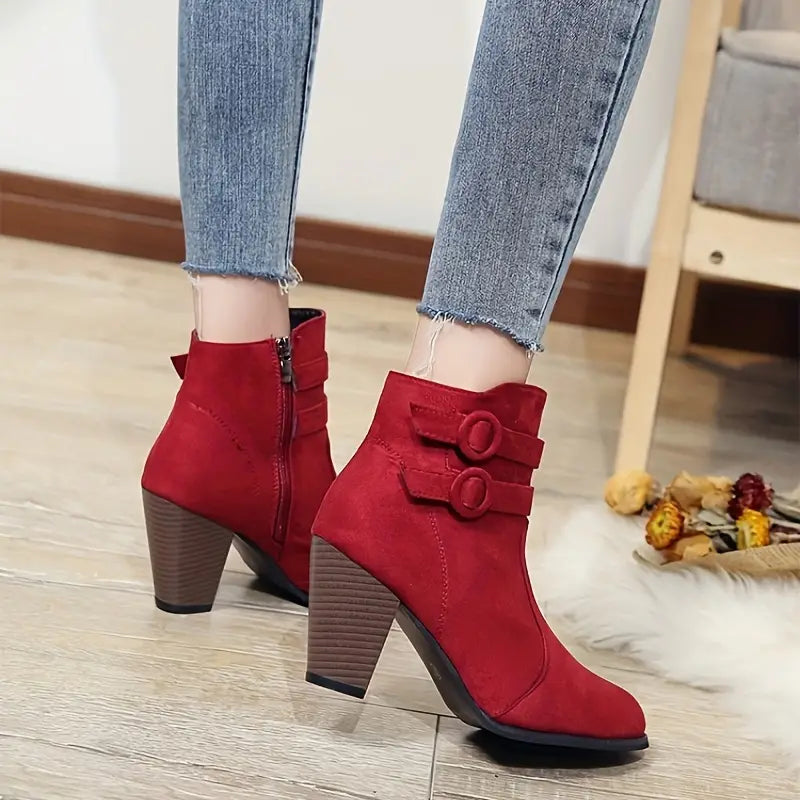 KETTY™ WOMEN'S BLOCK HEELED COMFORTABLE ANKLE BOOTS