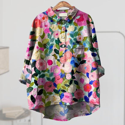 AKIRA™ COLORFUL SPRING FLORAL CASUAL SHIRT