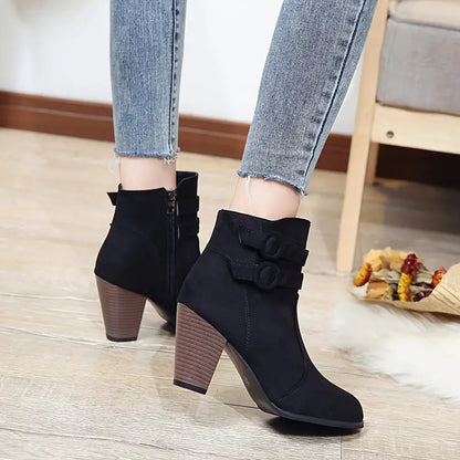 KETTY™ WOMEN'S BLOCK HEELED COMFORTABLE ANKLE BOOTS