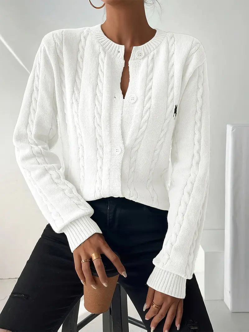 REA™ COMFORTABLE CABLE KNITTED CARDIGAN