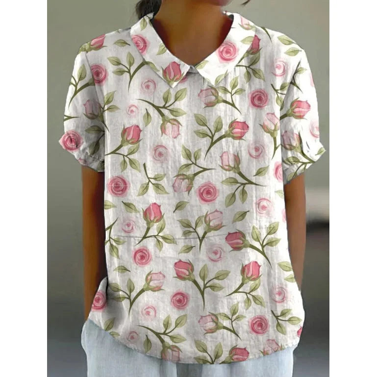 AMANDA™ RETRO FLORAL CASUAL SHIRT