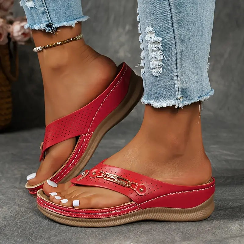 TERRA™ COMFY CHIC WEDGE THONG SANDALS