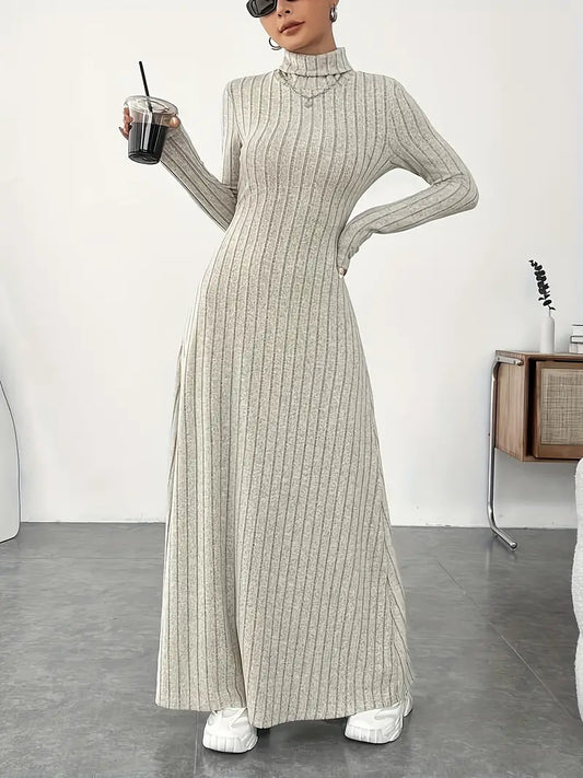 GIANNA™ SOFT KNIT TURTLE NECK MAXI DRESS