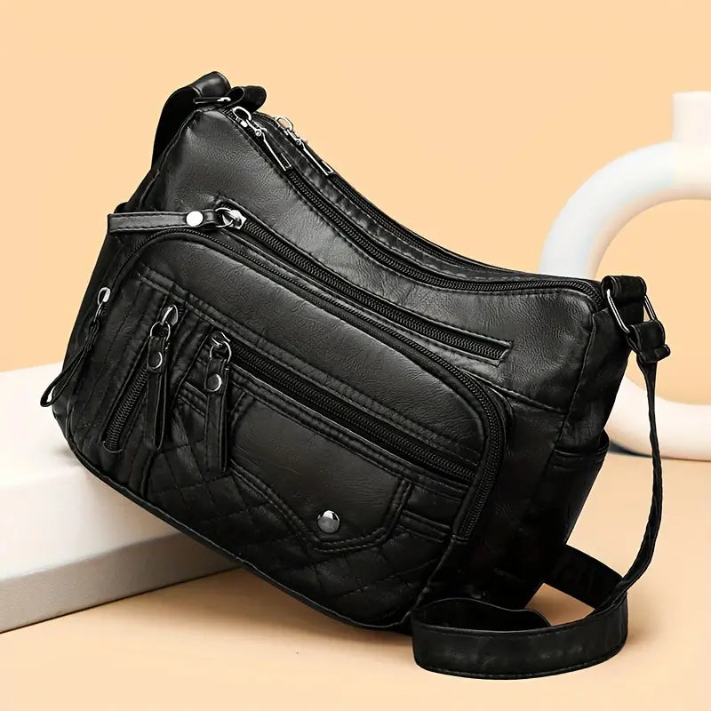 DAISHA™ MULTI-POCKET SOFT VEGAN LEATHER CROSSBODY BAG