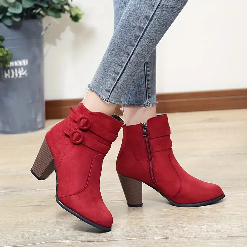 KETTY™ WOMEN'S BLOCK HEELED COMFORTABLE ANKLE BOOTS