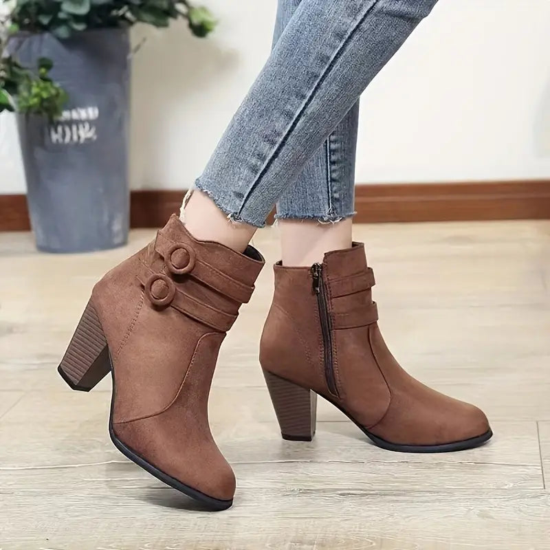 KETTY™ WOMEN'S BLOCK HEELED COMFORTABLE ANKLE BOOTS