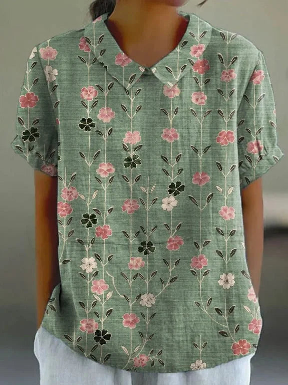 AMANDA™ RETRO FLORAL CASUAL SHIRT