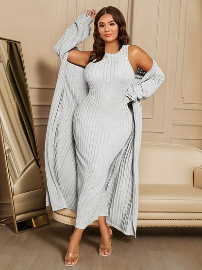 SOLEIL™ PLUS SIZE RIBBED TWO-PIECE SET