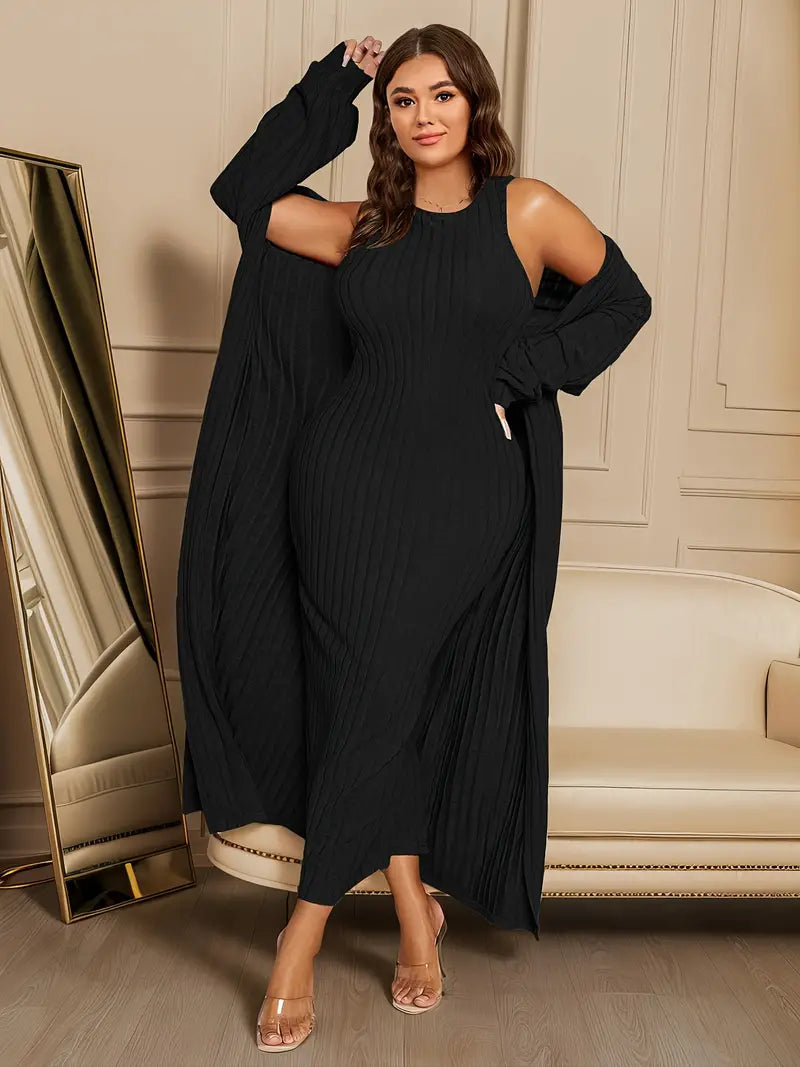 SOLEIL™ PLUS SIZE RIBBED TWO-PIECE SET