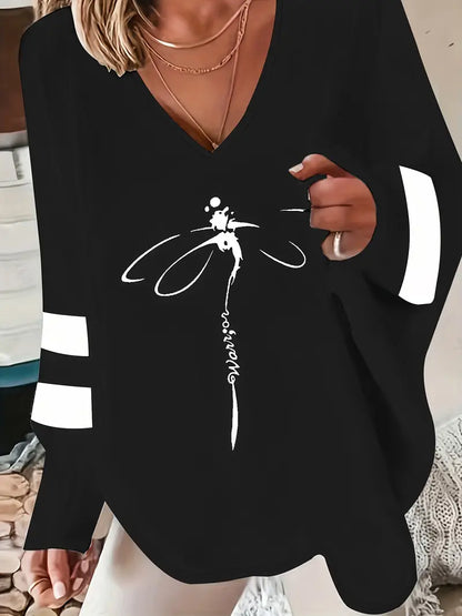 VIVIANNE™ FASHIONABLE DRAGONFLY PRINT SWEATSHIRT