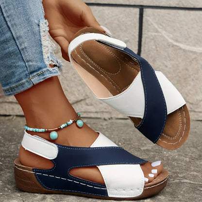 ISABELLA™ COMFY STRAP LEATHER WEDGE SANDALS