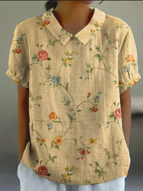 AMANDA™ RETRO FLORAL CASUAL SHIRT