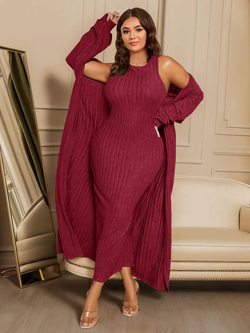 SOLEIL™ PLUS SIZE RIBBED TWO-PIECE SET