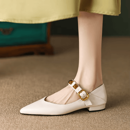 EMILY™ BUCKLE STRAP STUDDED FLAT COMFORT SHOES