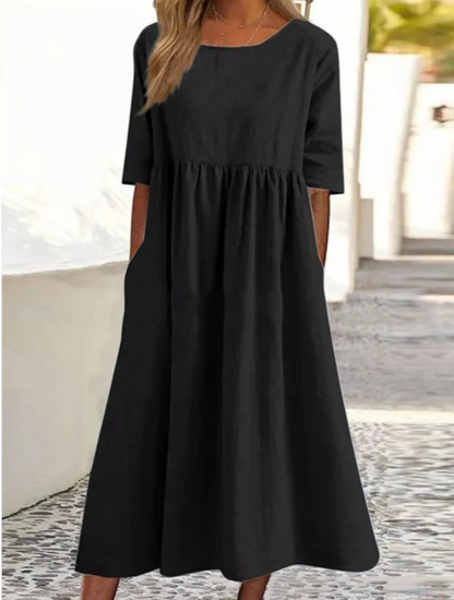 JAELLE™ MIDI DRESS WITH HALF SLEEVES - PERFECT ELEGANCE