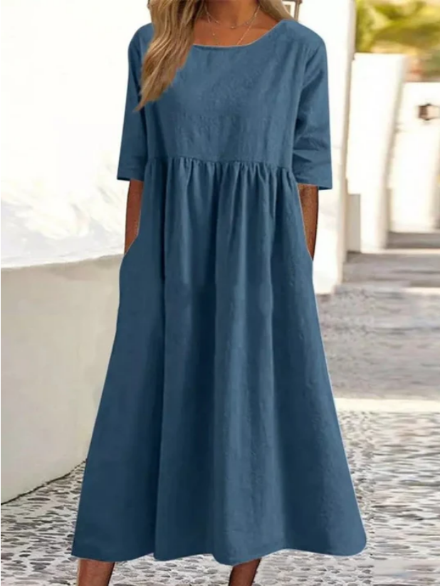 JAELLE™ MIDI DRESS WITH HALF SLEEVES - PERFECT ELEGANCE