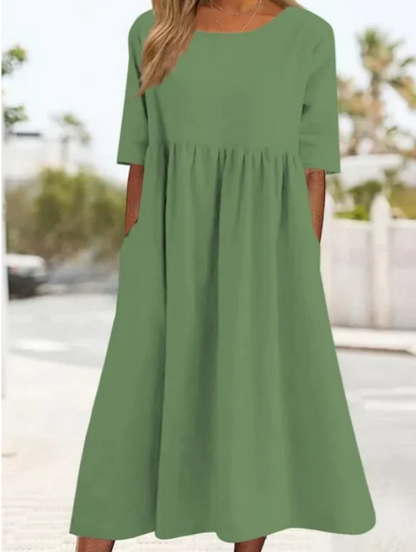 JAELLE™ MIDI DRESS WITH HALF SLEEVES - PERFECT ELEGANCE