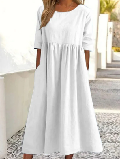 JAELLE™ MIDI DRESS WITH HALF SLEEVES - PERFECT ELEGANCE