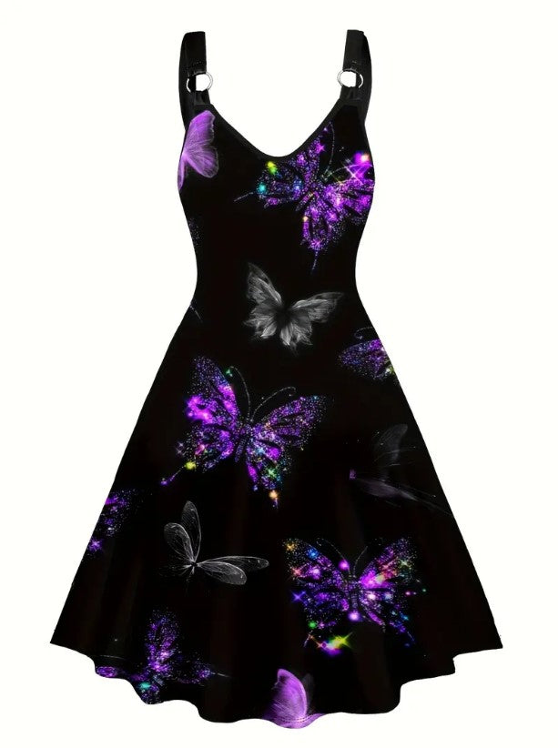 ELOISE™ BUTTERFLY PRINT DRESS PLUS SIZE