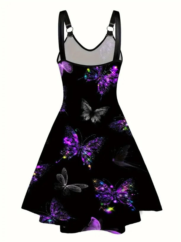 ELOISE™ BUTTERFLY PRINT DRESS PLUS SIZE