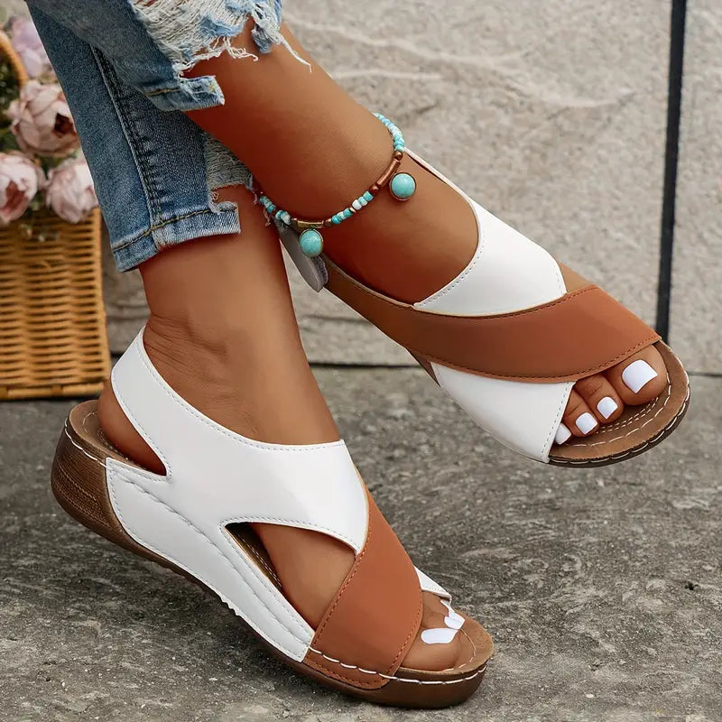 ISABELLA™ COMFY STRAP LEATHER WEDGE SANDALS