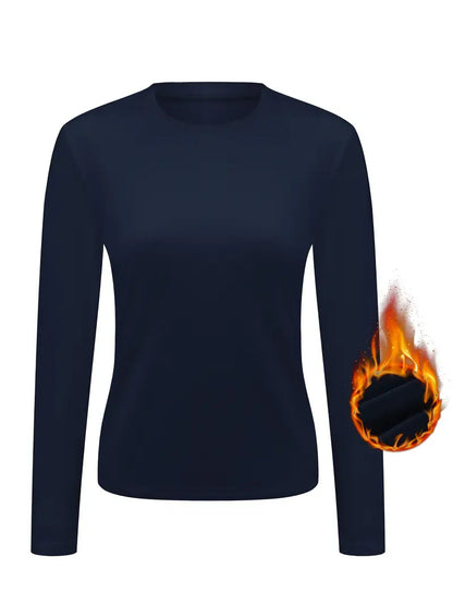 ZARIE™ WOMENS COZY CREW NECK THERMAL TOP