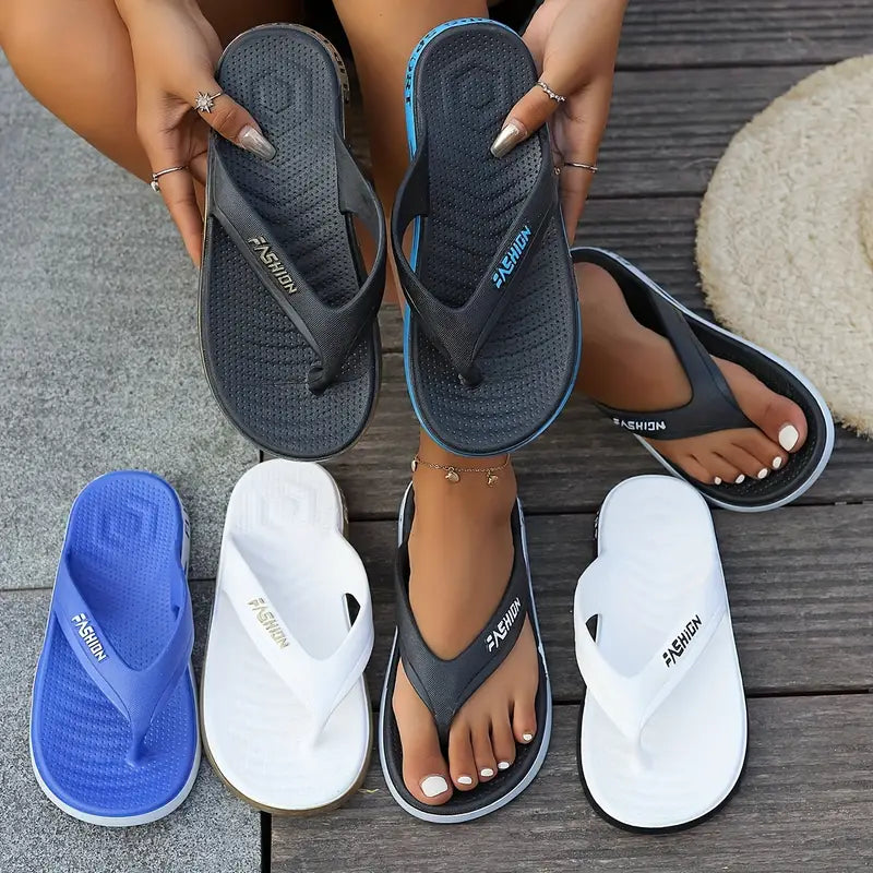 JEMMA™ FASHIONABLE CONTRAST COLOR FLIP FLOPS