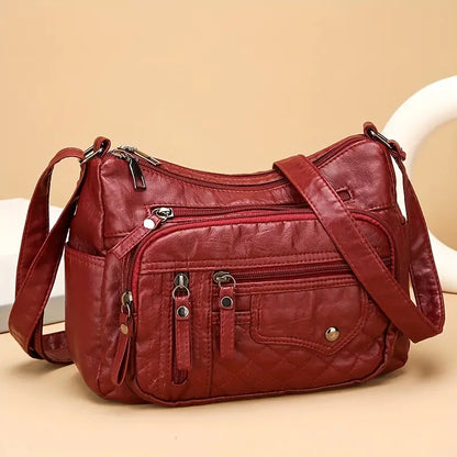 DAISHA™ MULTI-POCKET SOFT VEGAN LEATHER CROSSBODY BAG