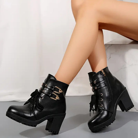 ESMEE™ WOMEN'S CHUNKY HEELED BOOTIES