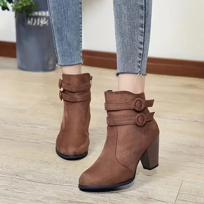 KETTY™ WOMEN'S BLOCK HEELED COMFORTABLE ANKLE BOOTS