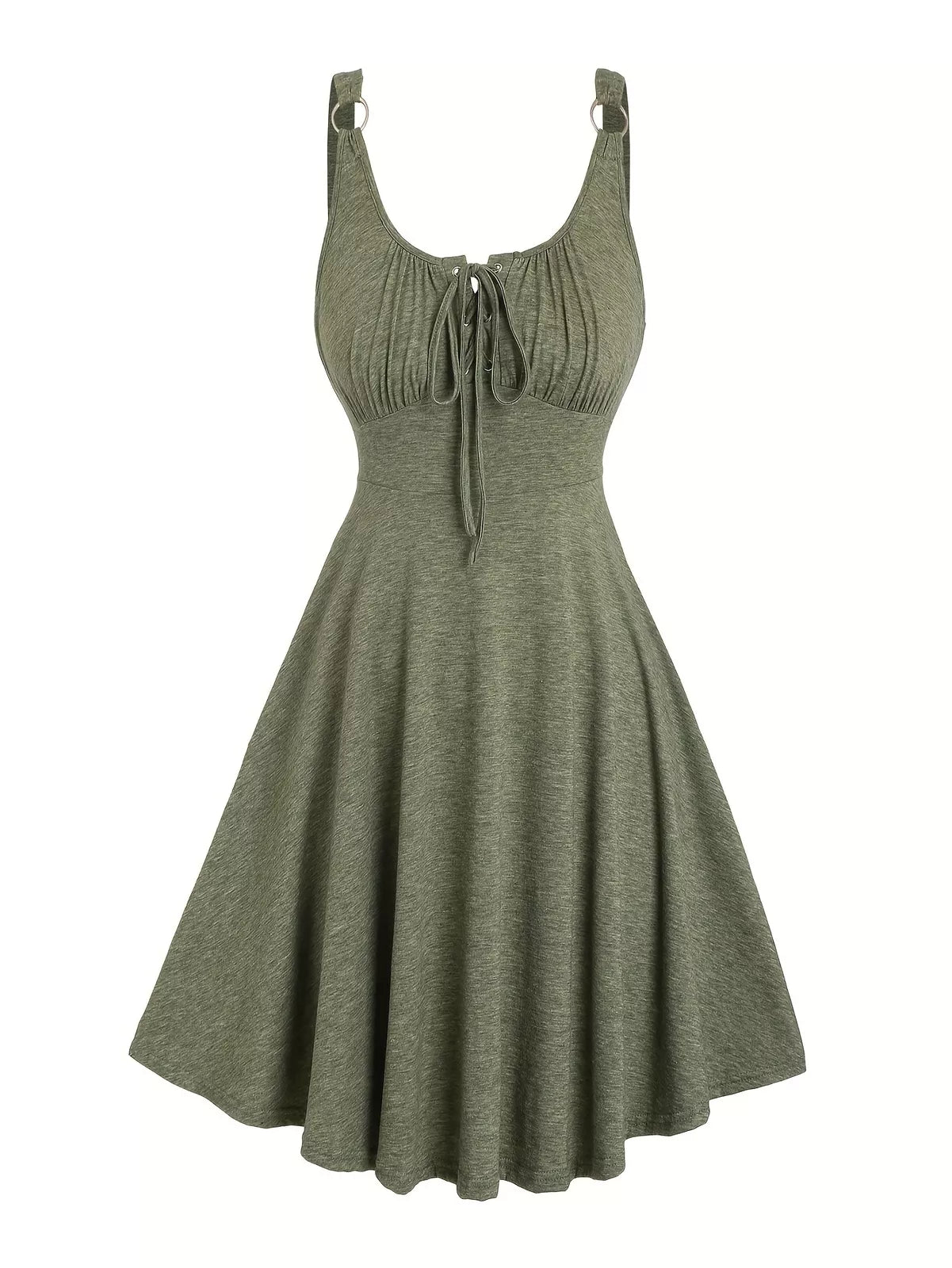 NATASHA™ ROUND NECK DRESS WITH BOW AT FRONT AND PLEATS